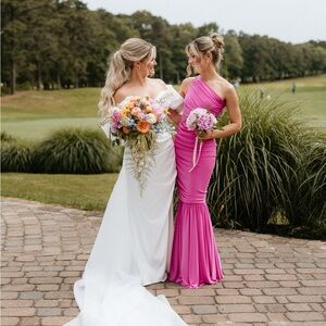 Norma Kamali Pink Fishtail Gown